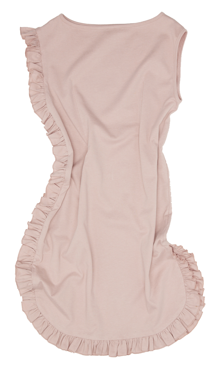                                                                                   Blush frilly edge dress