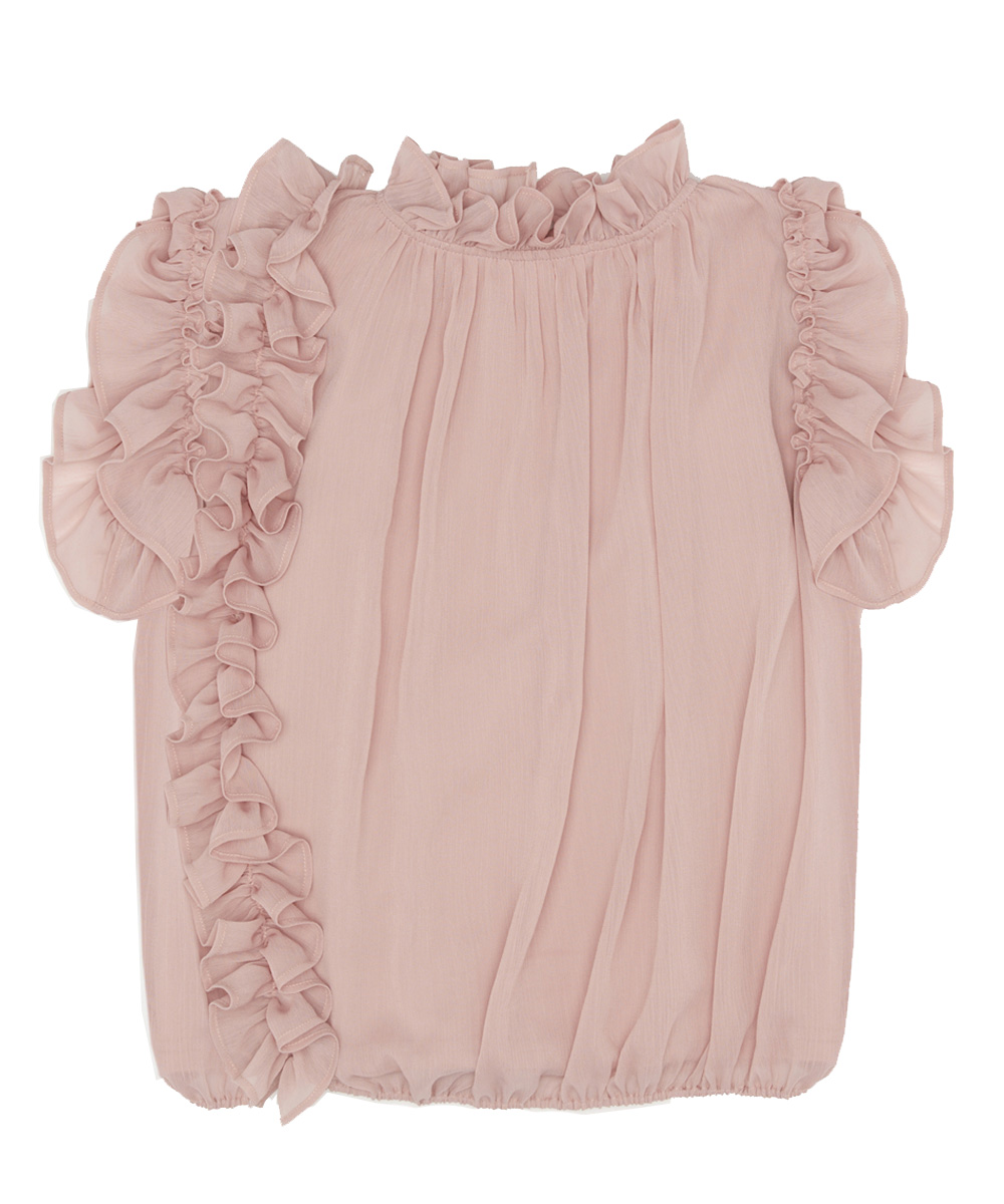                                                                                    Blush crepe georgette blouse