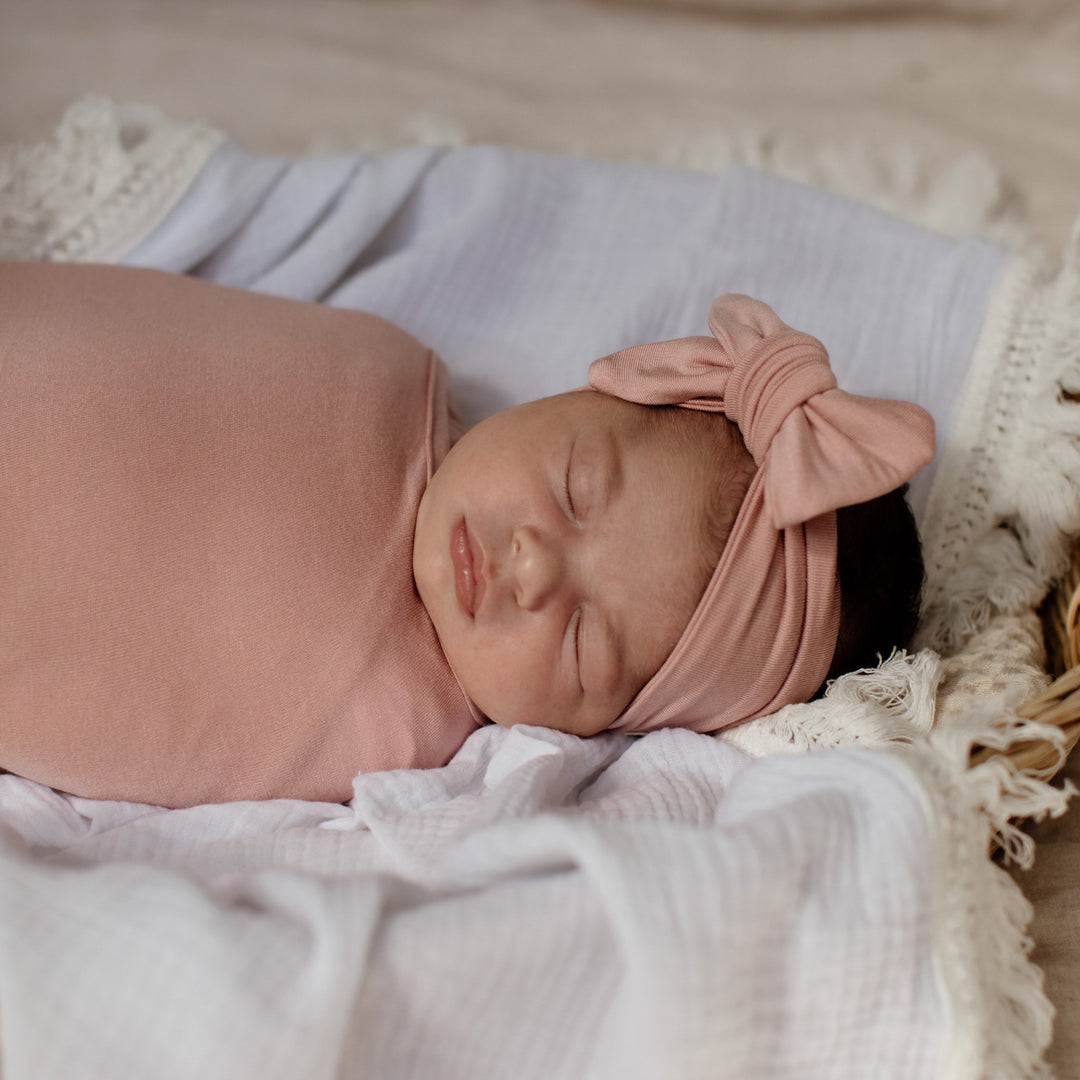                                                                                                                                                                                                                              Headtie and Swaddle Set - Clay 