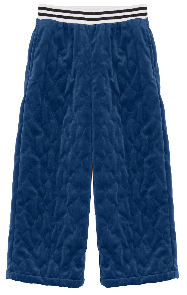                                                                                                                     Blue Velvet quilted culottes