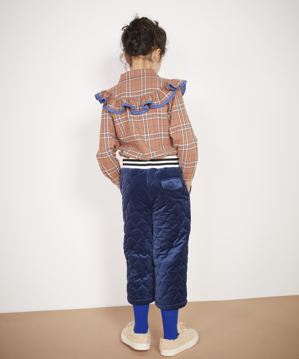                                                                                                                     Blue Velvet quilted culottes