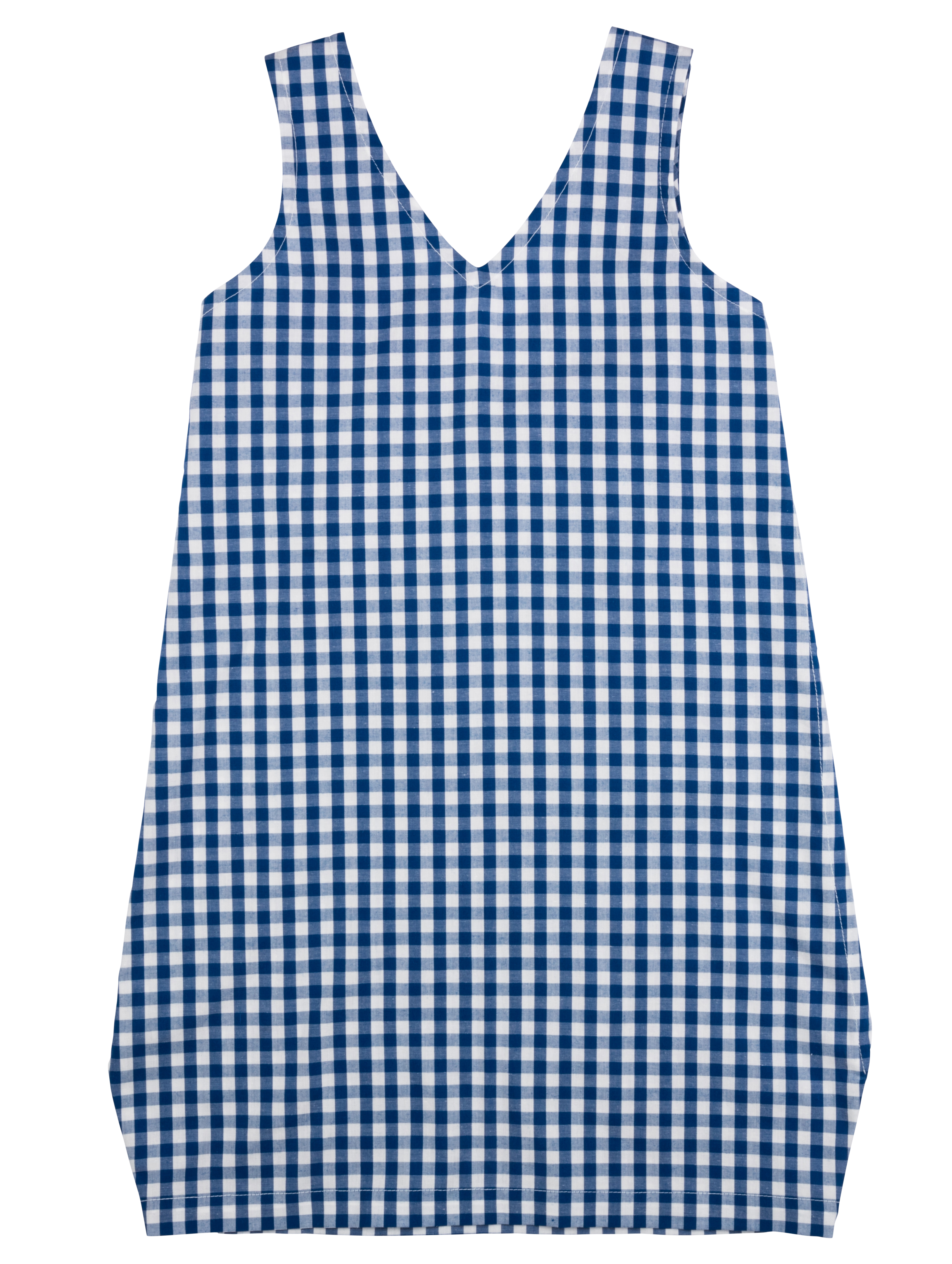         Bow Dress - Navy Gingham 