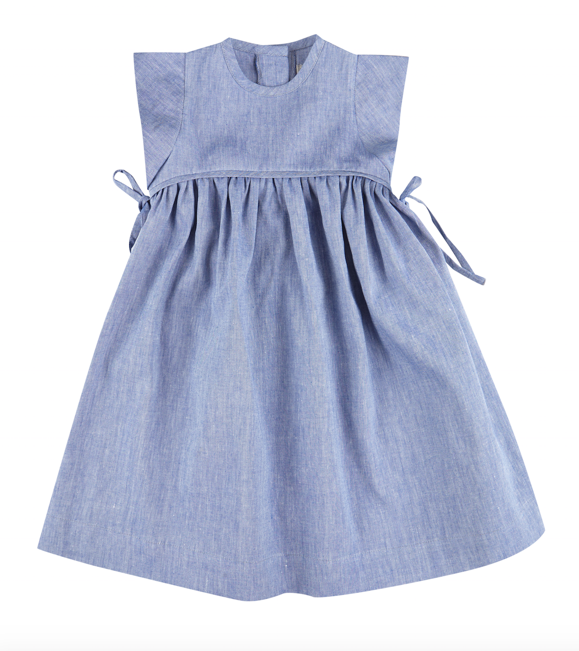 Bow dress - Denim linen 