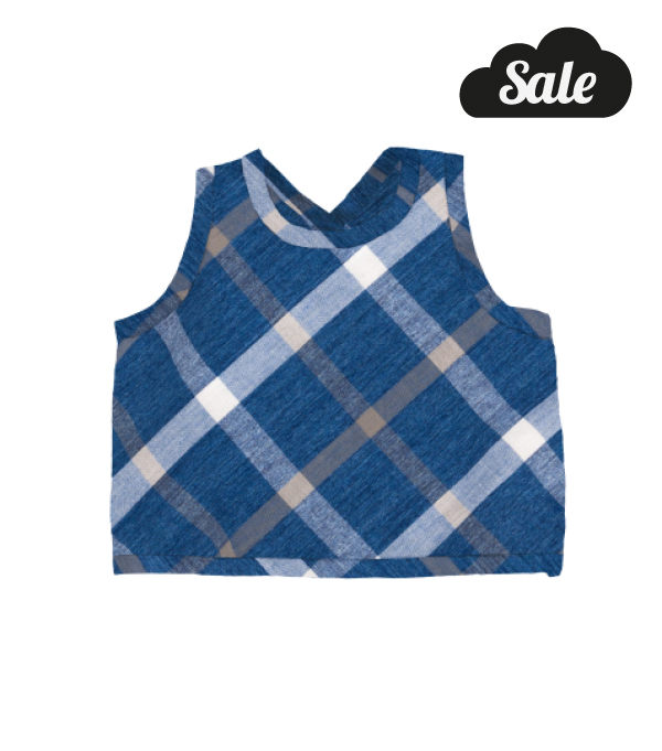 Crossback Top - Navy Check 