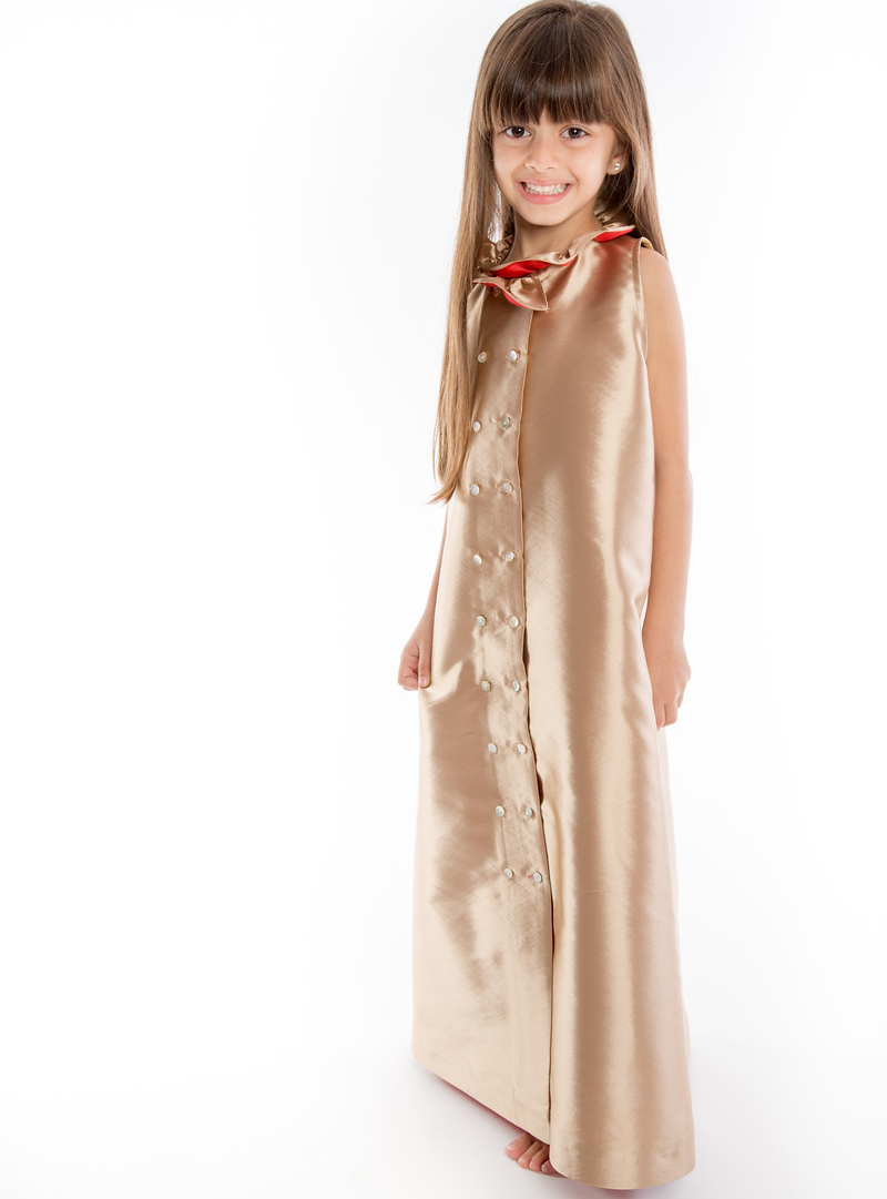  IAM MAI - Gold Button Down Dress