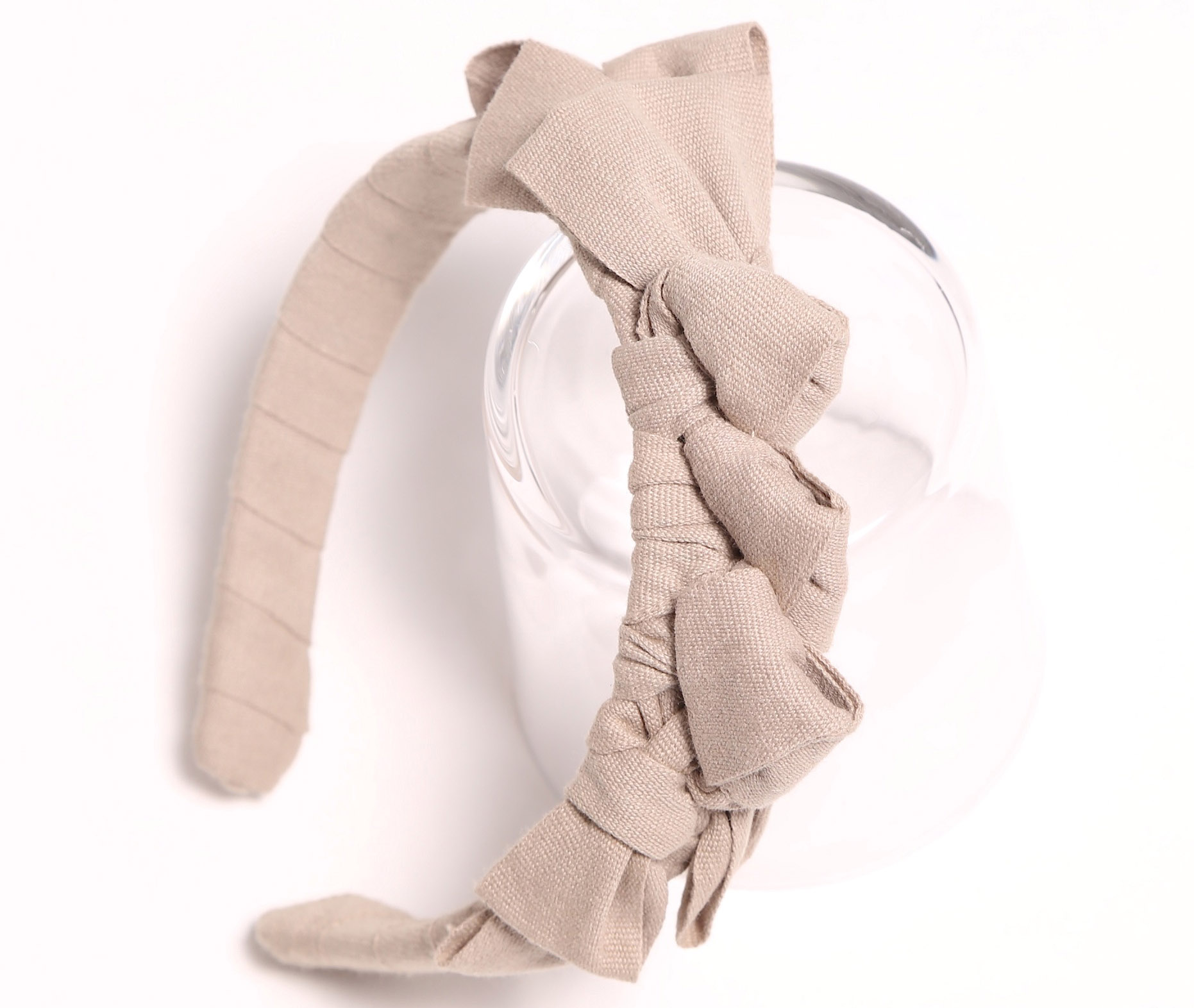                                                                                                 Knotted Ribbon Headband - Pebble 