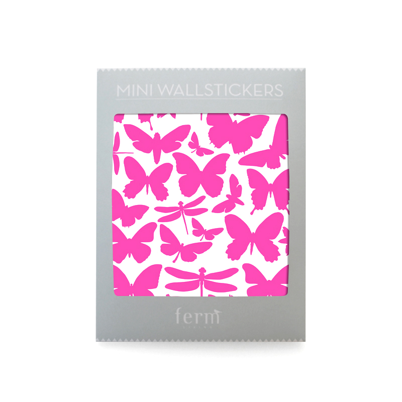 Mini Butterflies Wall Sticker - Neon Pink