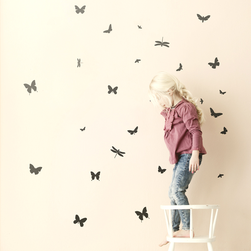Mini Butterflies Wall sticker - Black
