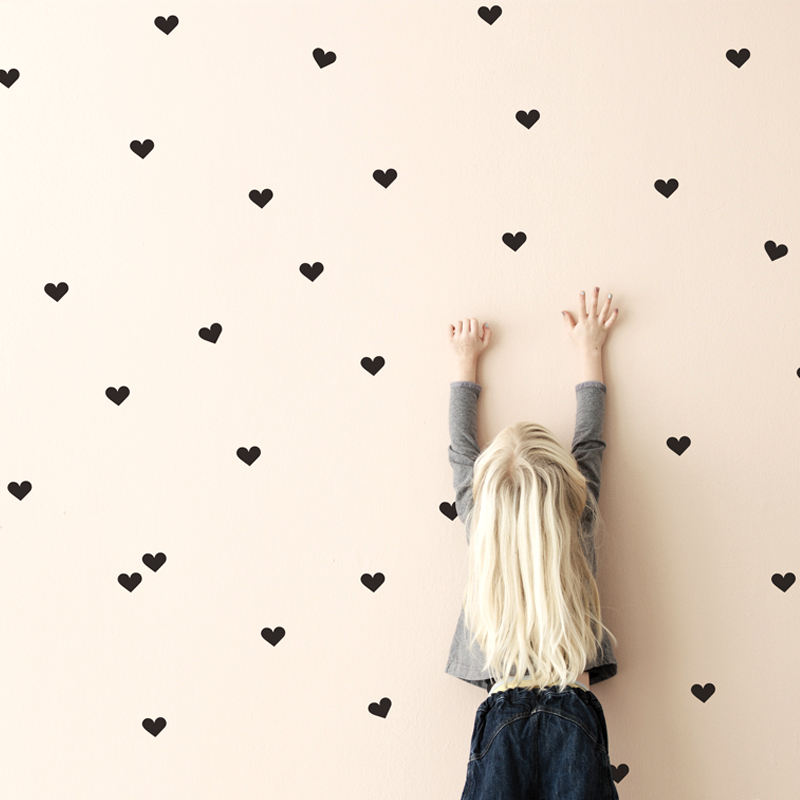 Mini Hearts Wall Sticker - Black