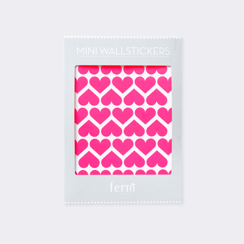 Mini Hearts Wall sticker - Neon Pink