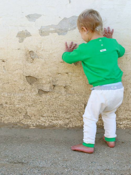 Natural Pants with Green Cuffs