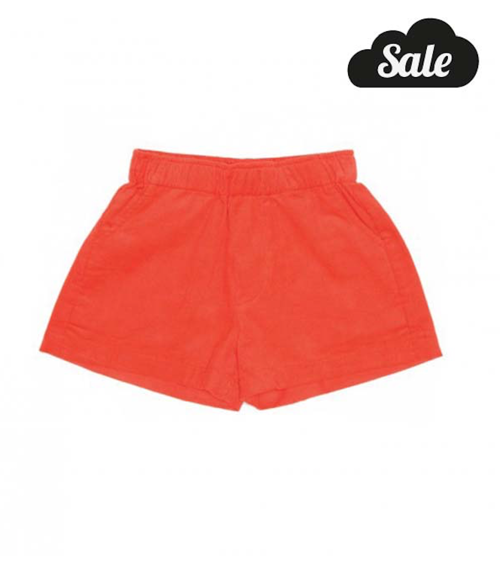 Orange / red corduroy Short shorts