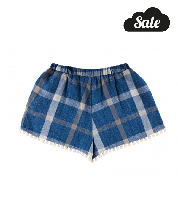 Pompom Shorts - Navy Check 