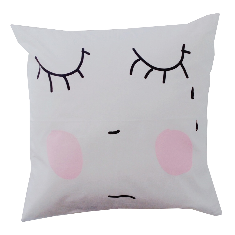 Sad face cushion cover