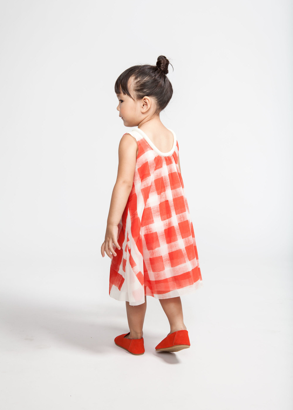  Tent Dress With Gingham Print 