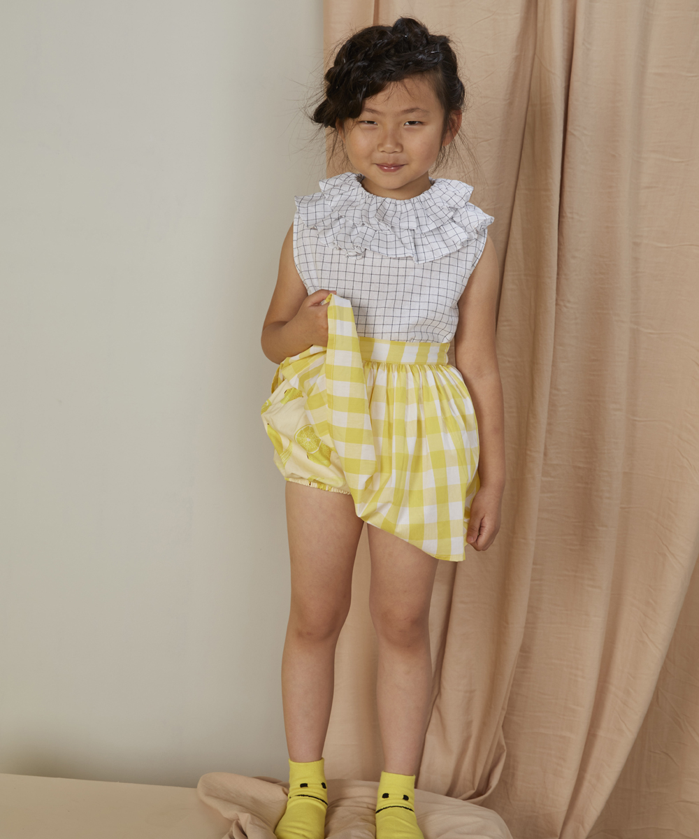                       Yellow gingham skirt 